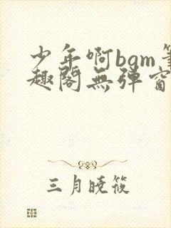 少年啊bgm笔趣阁无弹窗免费