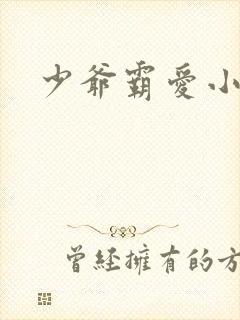 少爷霸爱小丫头