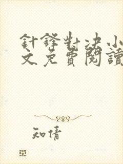 针锋对决小说全文免费阅读完整版封面