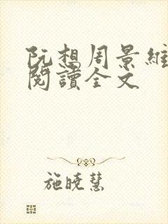 阮想周景维免费阅读全文