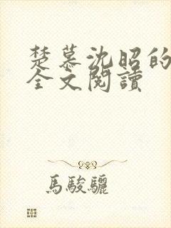 楚慕沈昭的小说全文阅读