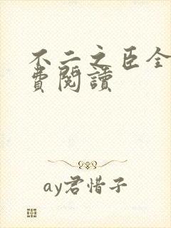 不二之臣全文免费阅读