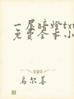 一屋暗灯txt免费全本小说电子书