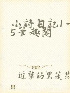 小诗日记1一15笔趣阁