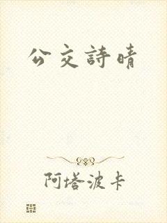 《公交诗晴》小说封面