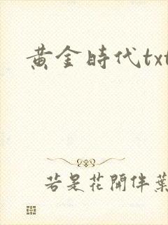 黄金时代txt