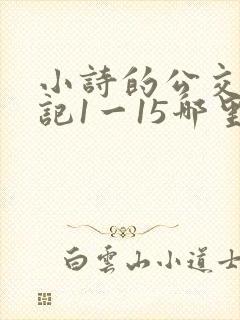 小诗的公交车日记1一15哪里能看