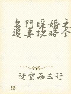 名门暖婚之权爷追妻攻略全文免费阅读