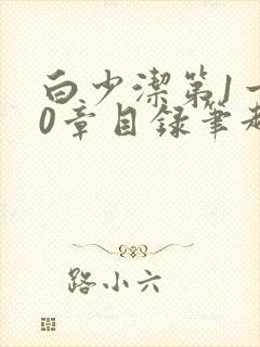 白少洁第1一40章目录笔趣阁