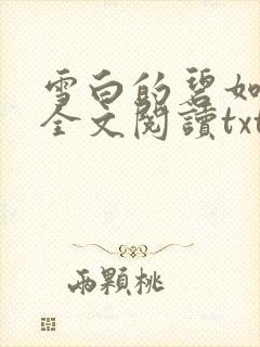 雪白的碧如老师全文阅读txt