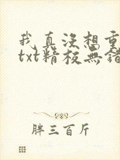 我真没想重生啊txt精校无错版