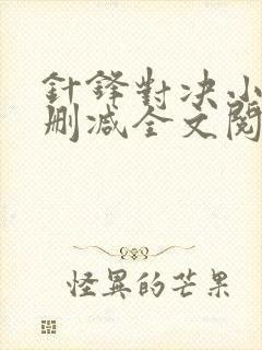 针锋对决小说未删减全文阅读封面