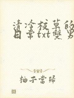 清冷校草的抹布日常txt双男主