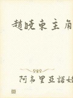 赵晓东主角小说