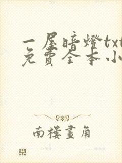 一屋暗灯txt免费全本小说电子书