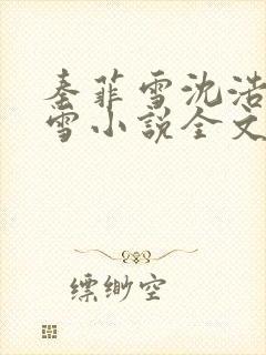 秦菲雪沈浩秦菲雪小说全文免费阅读求书