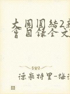 大团圆结2亲情会目录全文阅读视频