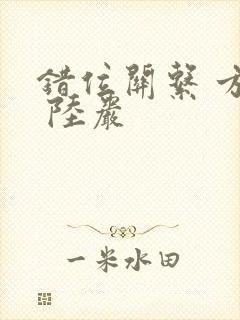 错位关系 方糖 陆岩