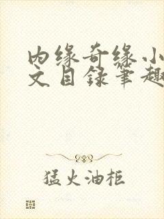 内缘奇缘小说全文目录笔趣阁