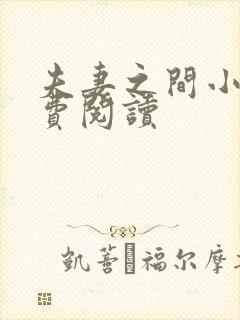 夫妻之间小说免费阅读