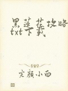 黑莲花攻略手册txt下载