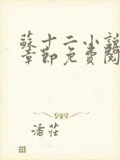 《苏十二小说最新章节免费阅读》小说封面