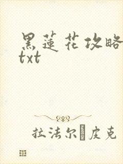 黑莲花攻略手册txt