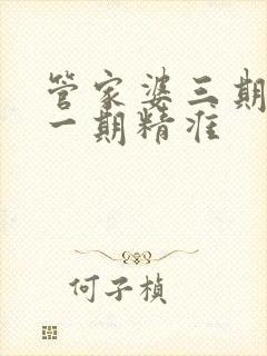 管家婆三期必开一期精准