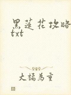 黑莲花攻略手册txt