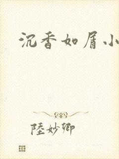 沉香如屑小说封面