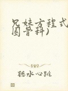 兄妹方程式(校园骨科)