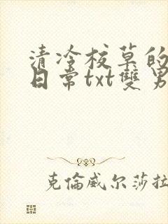 清冷校草的抹布日常txt双男主