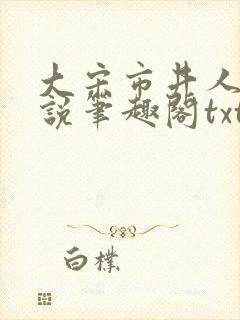 大宋市井人家小说笔趣阁txt