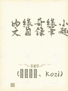 内缘奇缘小说全文目录笔趣阁