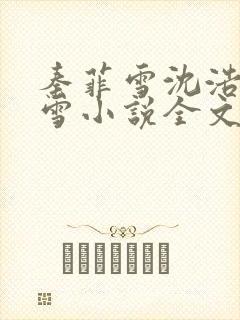 秦菲雪沈浩秦菲雪小说全文免费阅读求书