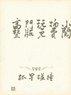 高门玩物小说完整版免费阅读