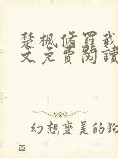 楚枫修罗武神全文免费阅读