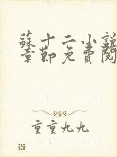 苏十二小说最新章节免费阅读全文