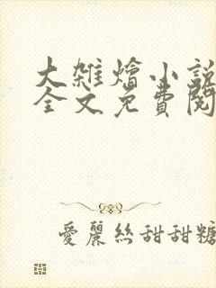 大杂烩小说在线全文免费阅读笔趣阁