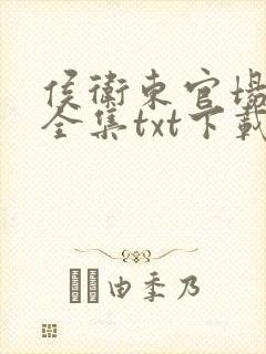 侯卫东官场笔记全集txt下载