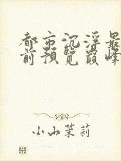 都市沉浮最快超前预览巅峰