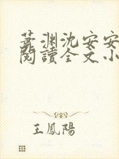 萧渊沈安安免费阅读全文小说