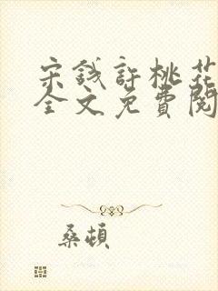 宋钱许桃花小说全文免费阅读