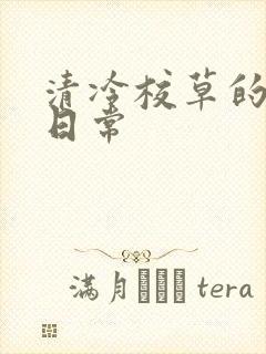 清冷校草的抹布日常