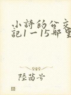 小诗的公交车日记1一15哪里能看