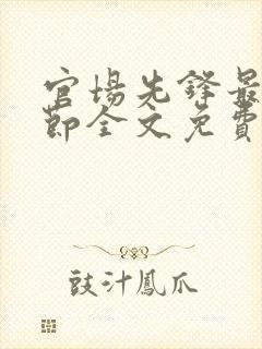 官场先锋最新章节全文免费阅读