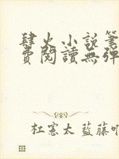 肆火小说笔趣免费阅读无弹窗