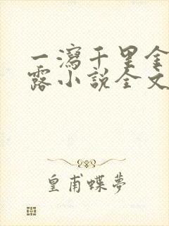 一泻千里金银花露小说全文免费阅读