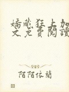 娇藏狂上加狂全文免费阅读笔趣阁