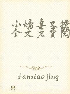 小娇妻又撩又甜全文免费阅读